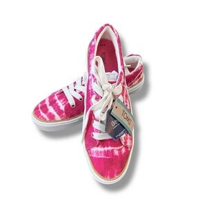 NWT TOMS Pink Tie-Dye Sneakers